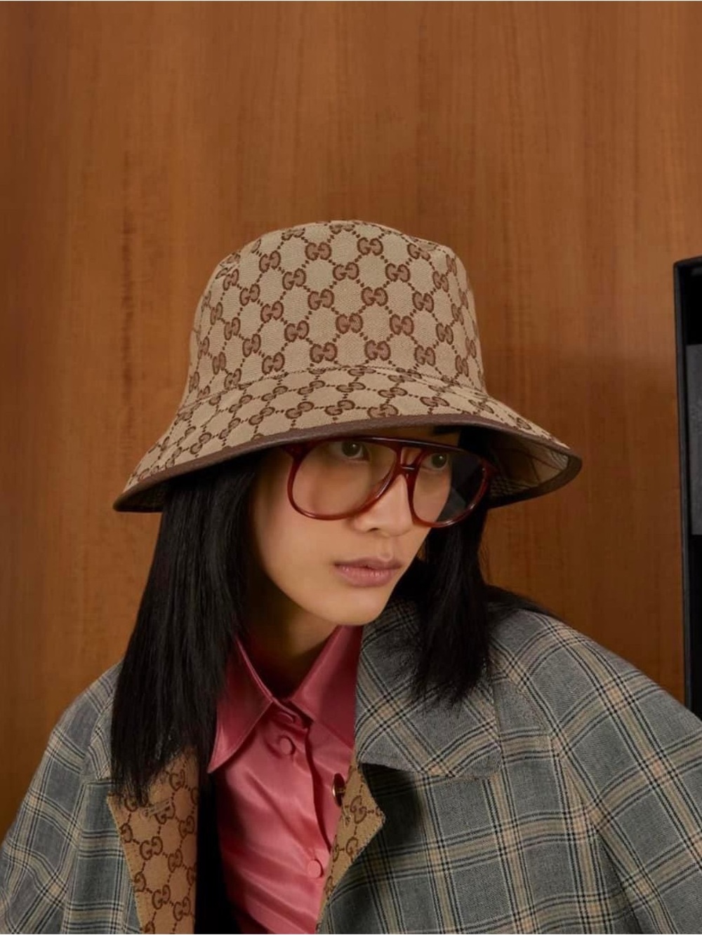 Gucci Beige and Brown GG Monogram Bucket Hat